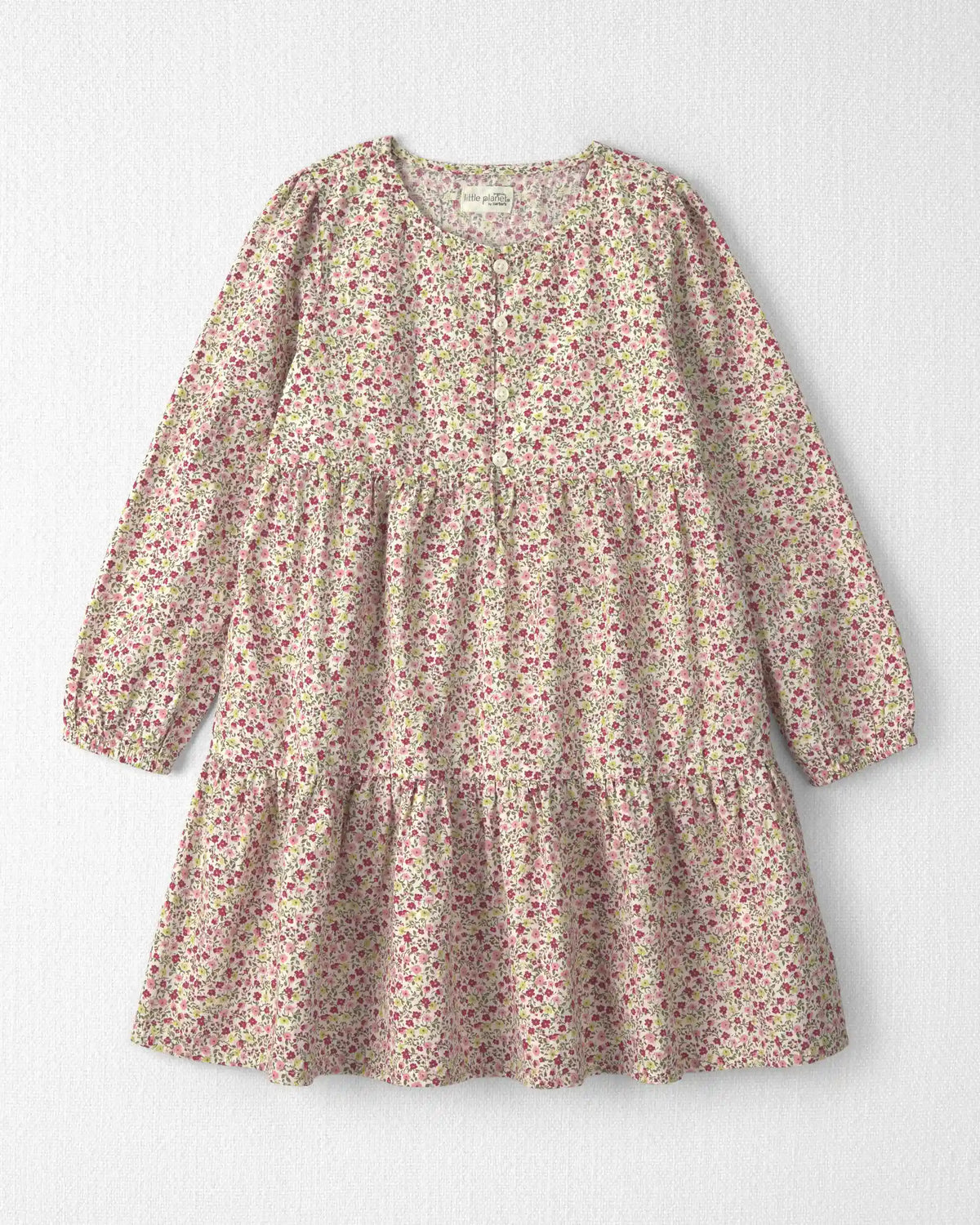Girls Organic Cotton Dobby Dress in Floral