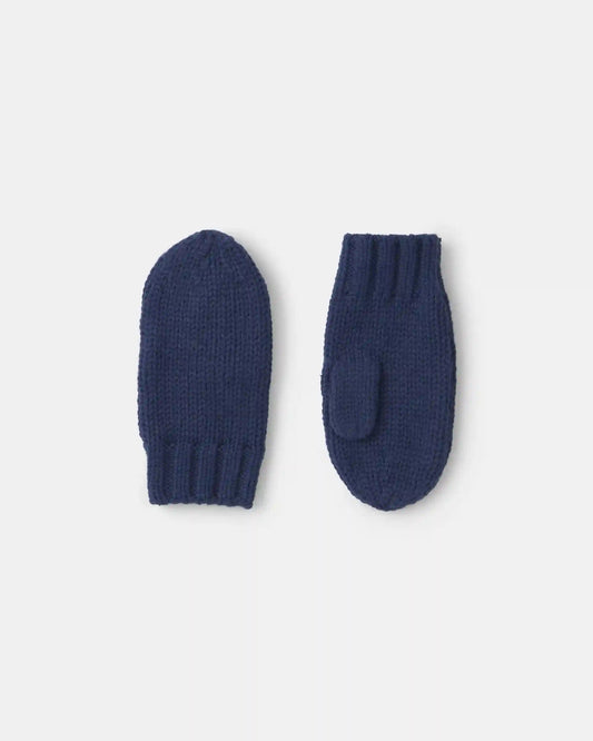 Boys Ribbed Mittens - Navy