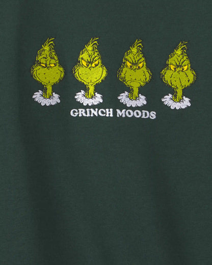 Boys Dr. Seuss™ The Grinch Embroidered Christmas Fleece Pullover Sweatshirt - Green