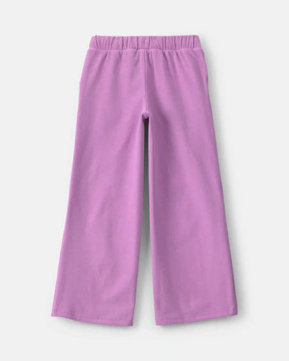 Girls Ribbed Pull-On Pants - Purple