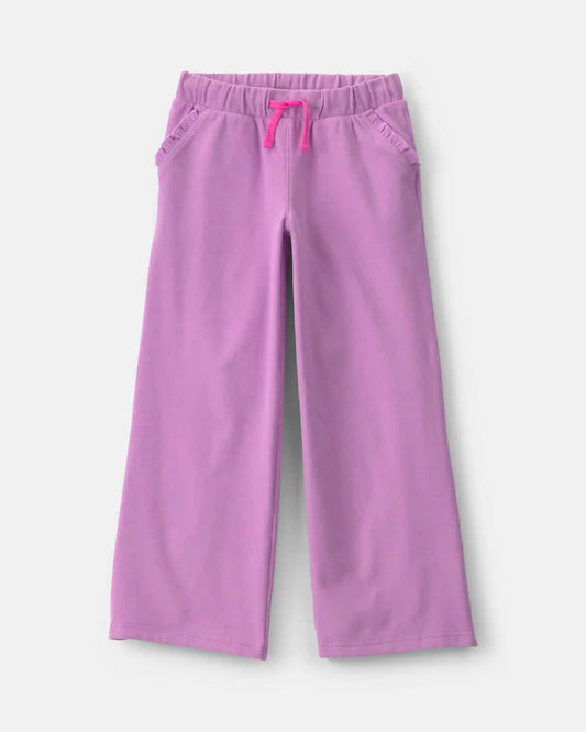 Girls Ribbed Pull-On Pants - Purple