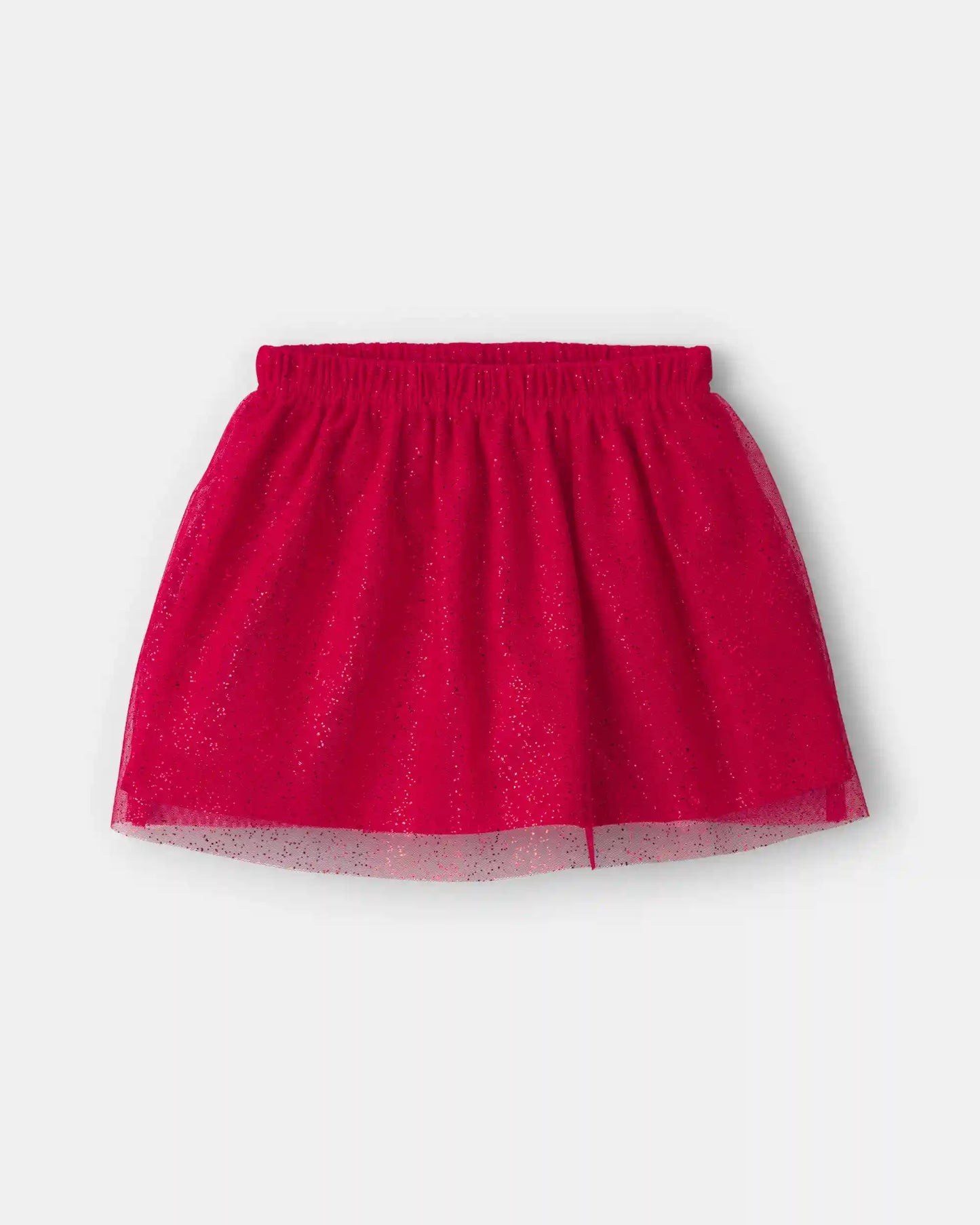 Girls Tulle Bow Fleece Long-Sleeve Top & Skort Set - Cream/Red