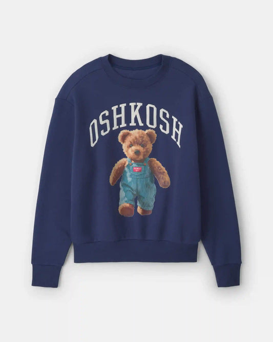 Adult OshKosh Bear Fleece Pullover Sweatshirt - Navy Blue