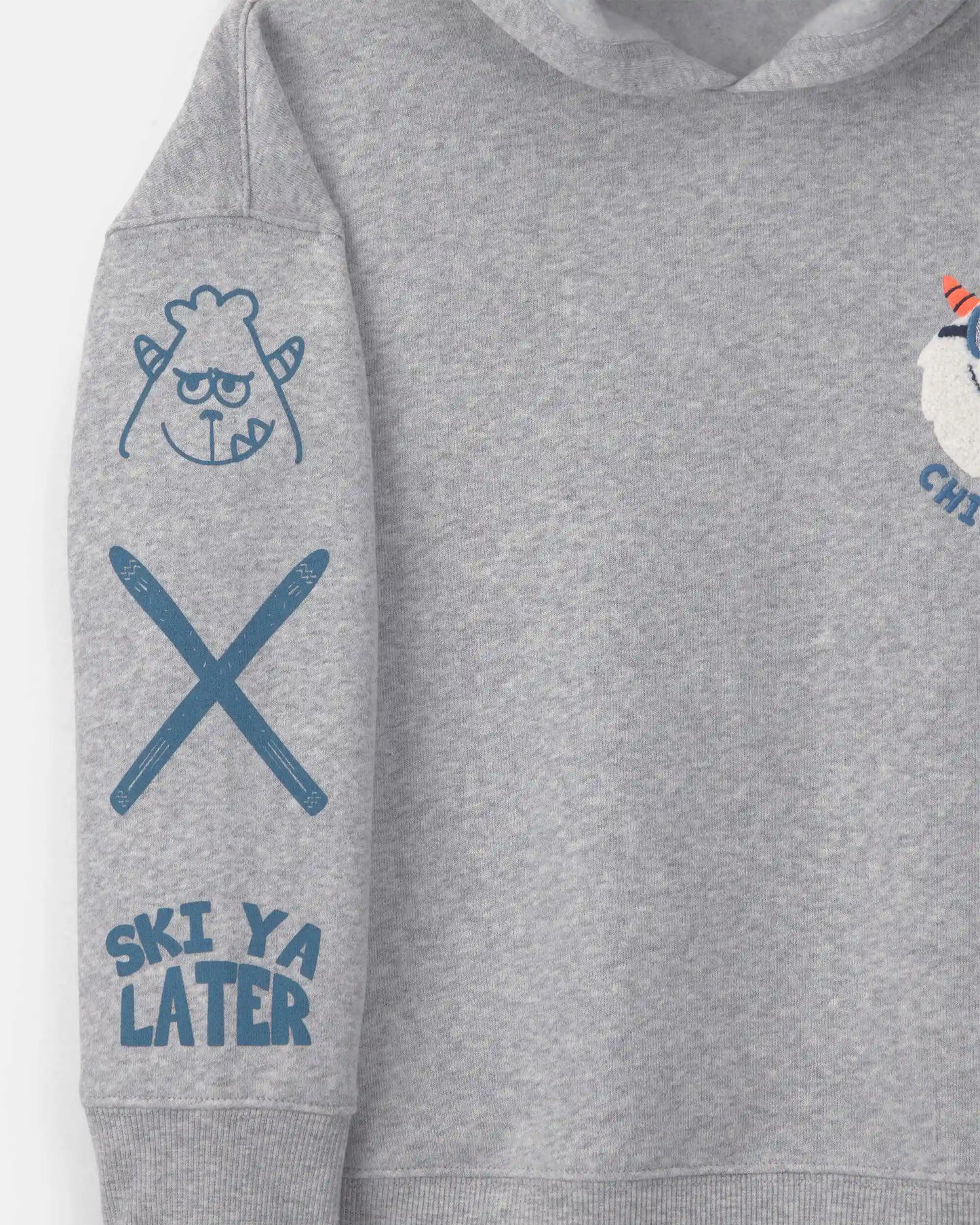 Boys 'Chill Crew' Yeti Fleece Hoodie - Grey