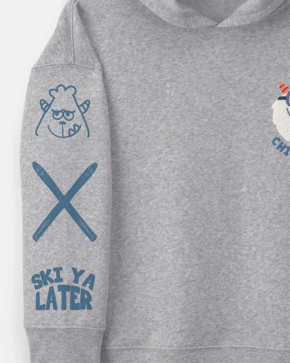 Boys 'Chill Crew' Yeti Fleece Hoodie - Grey