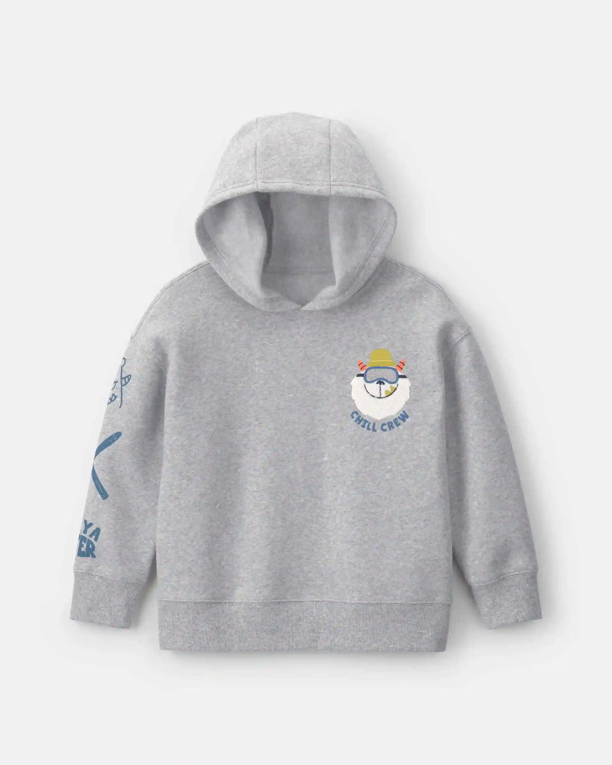 Boys 'Chill Crew' Yeti Fleece Hoodie - Grey