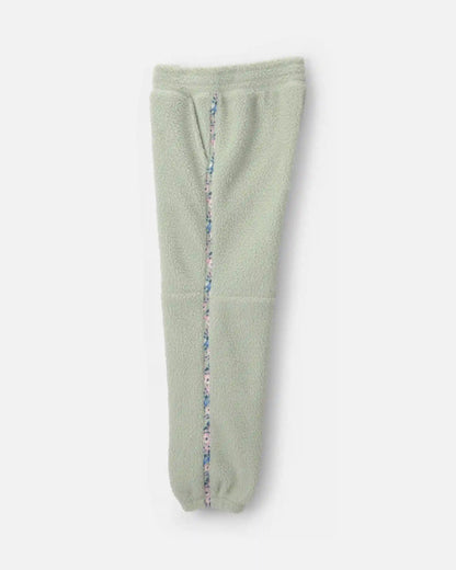 Girls Floral Fleece Joggers - Green