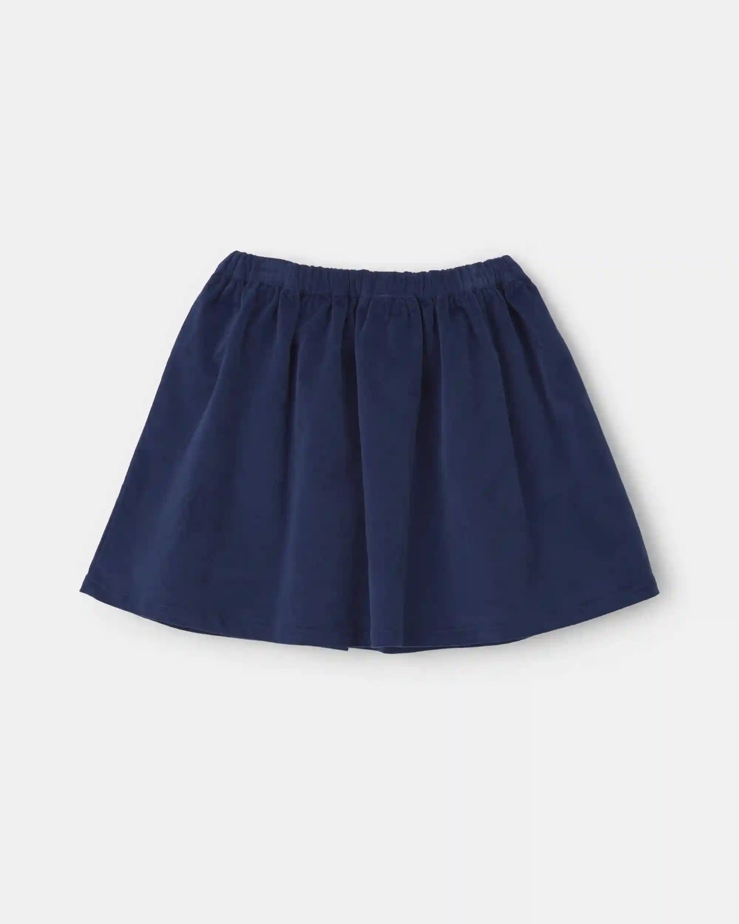 Girls Flower Corduroy Skirt - Navy Blue