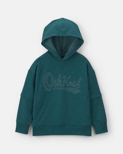 Boys Logo Fleece Baggy Hoodie - Green