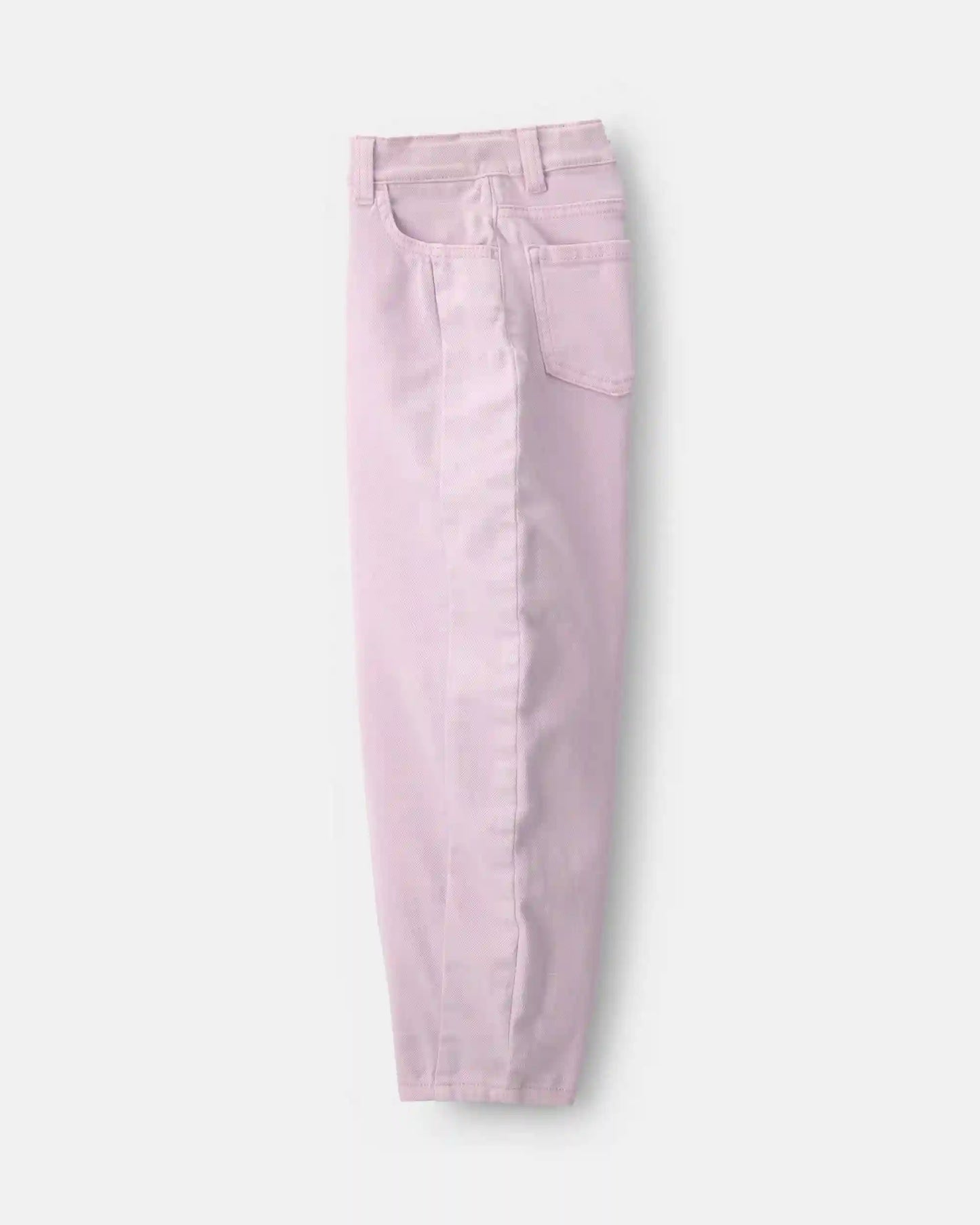 Girls Teddy Fleece Denim Barrel Jeans - Purple