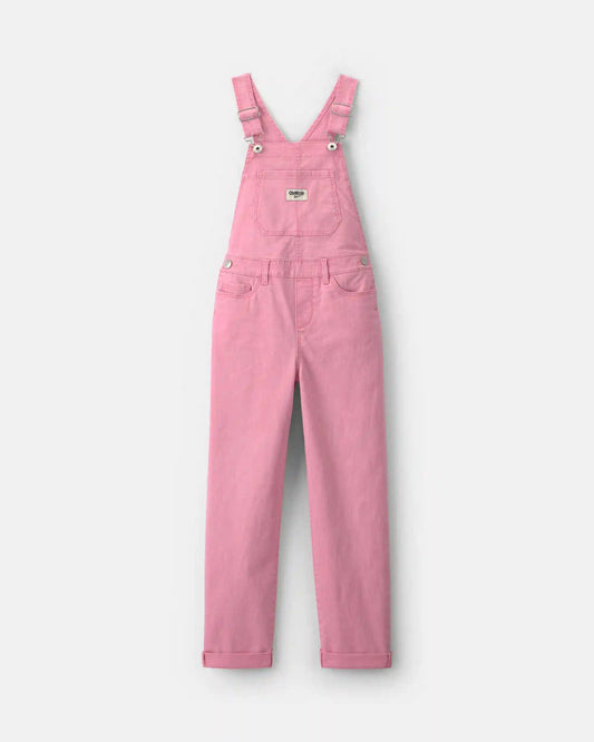 Girls Twill Overalls - Pink