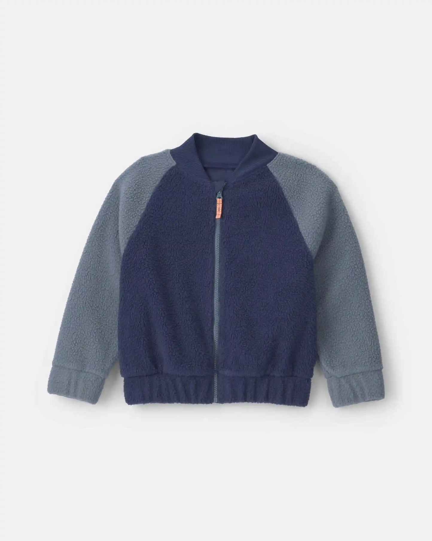Boys Teddy Fleece Zip-Up Jacket - Navy Blue