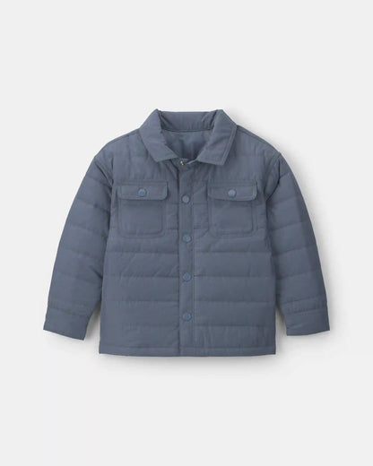 Boys Collared Puffer Jacket - Blue