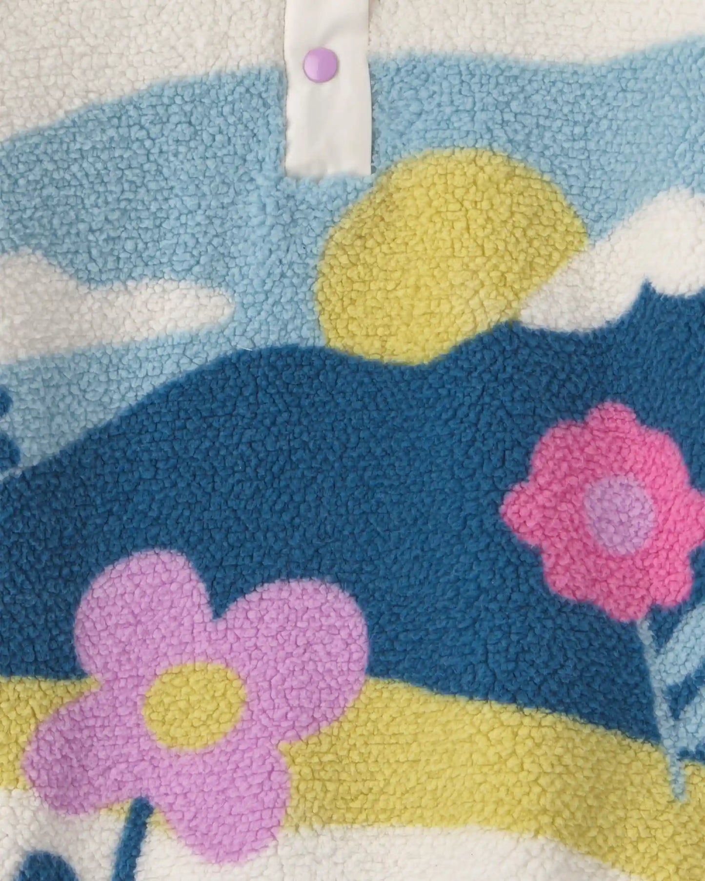 Girls Scenic Teddy Fleece Hoodie - Cream
