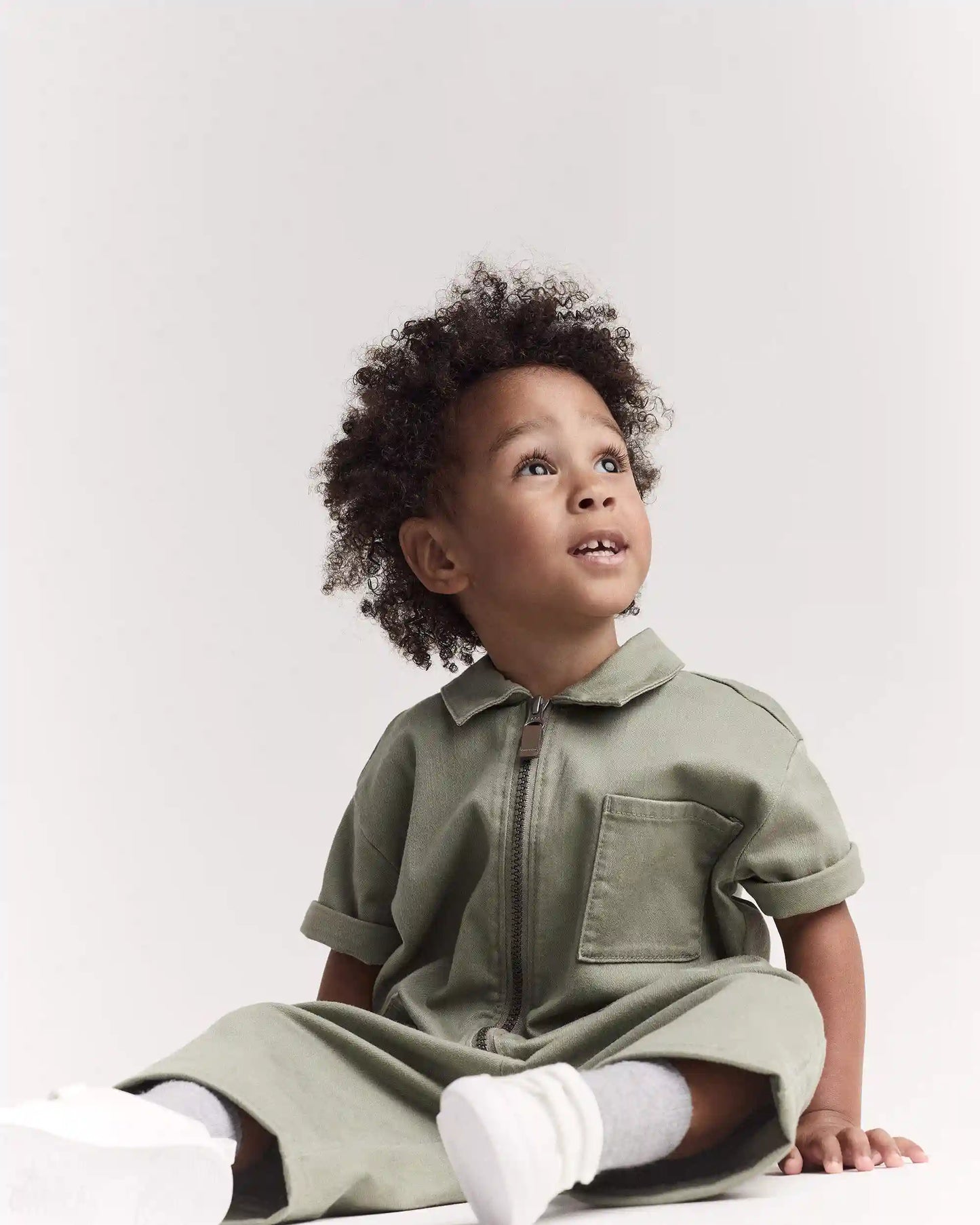 Toddler Day Out™ Cropped Jumpsuit - Olive