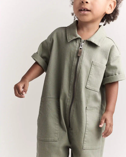 Toddler Day Out™ Cropped Jumpsuit - Olive
