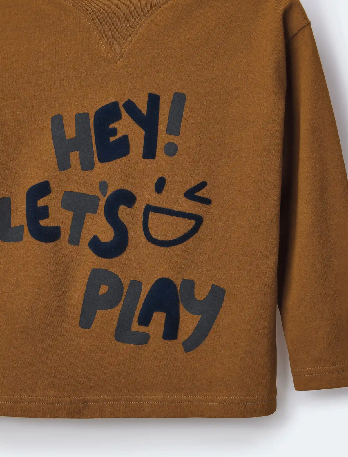 Toddler 'Hey! Let's Play' Long-Sleeve Graphic Tee - Cinnamon