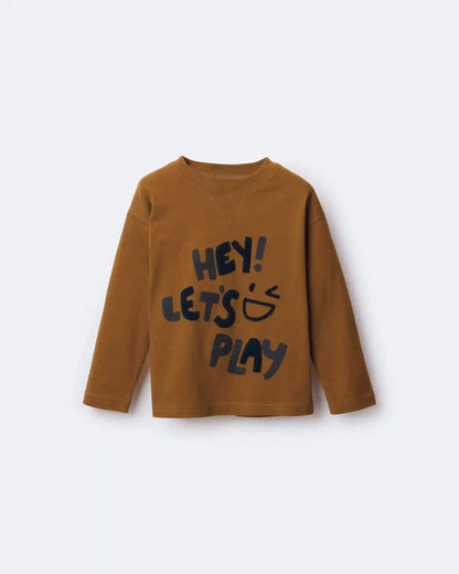 Toddler 'Hey! Let's Play' Long-Sleeve Graphic Tee - Cinnamon