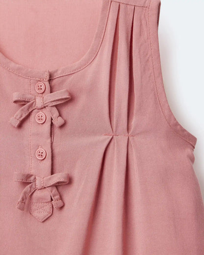 Toddler Girl Sleeveless Bow Top - Pink