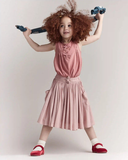Toddler Girl Sleeveless Bow Top - Pink