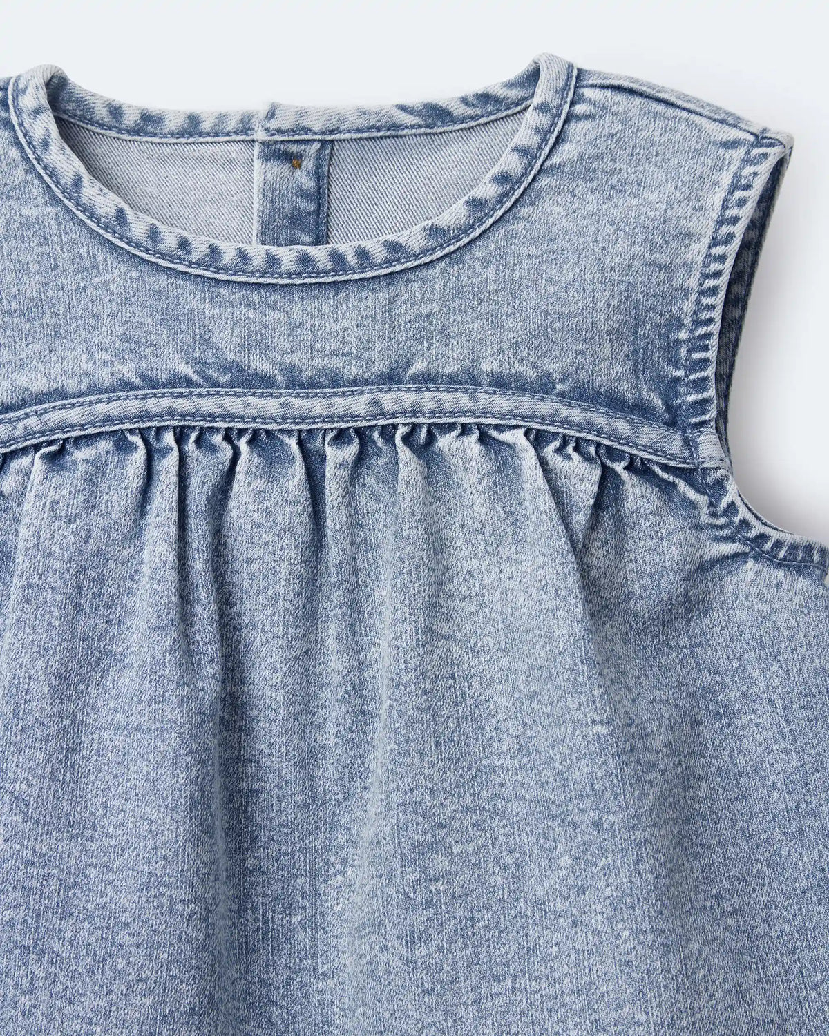 Toddler Girl Sleeveless Denim Top in Avenue Wash - Blue