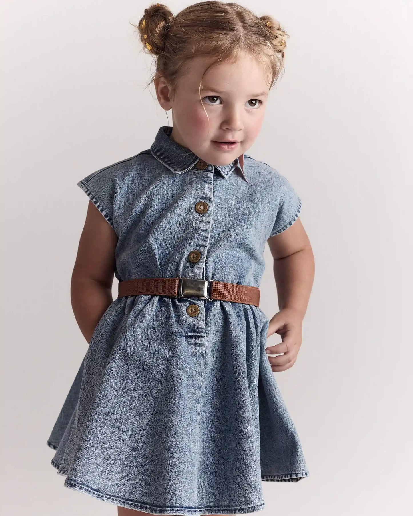 Toddler Girl Avenue Twirl™ Denim Dress in Avenue Wash - Blue