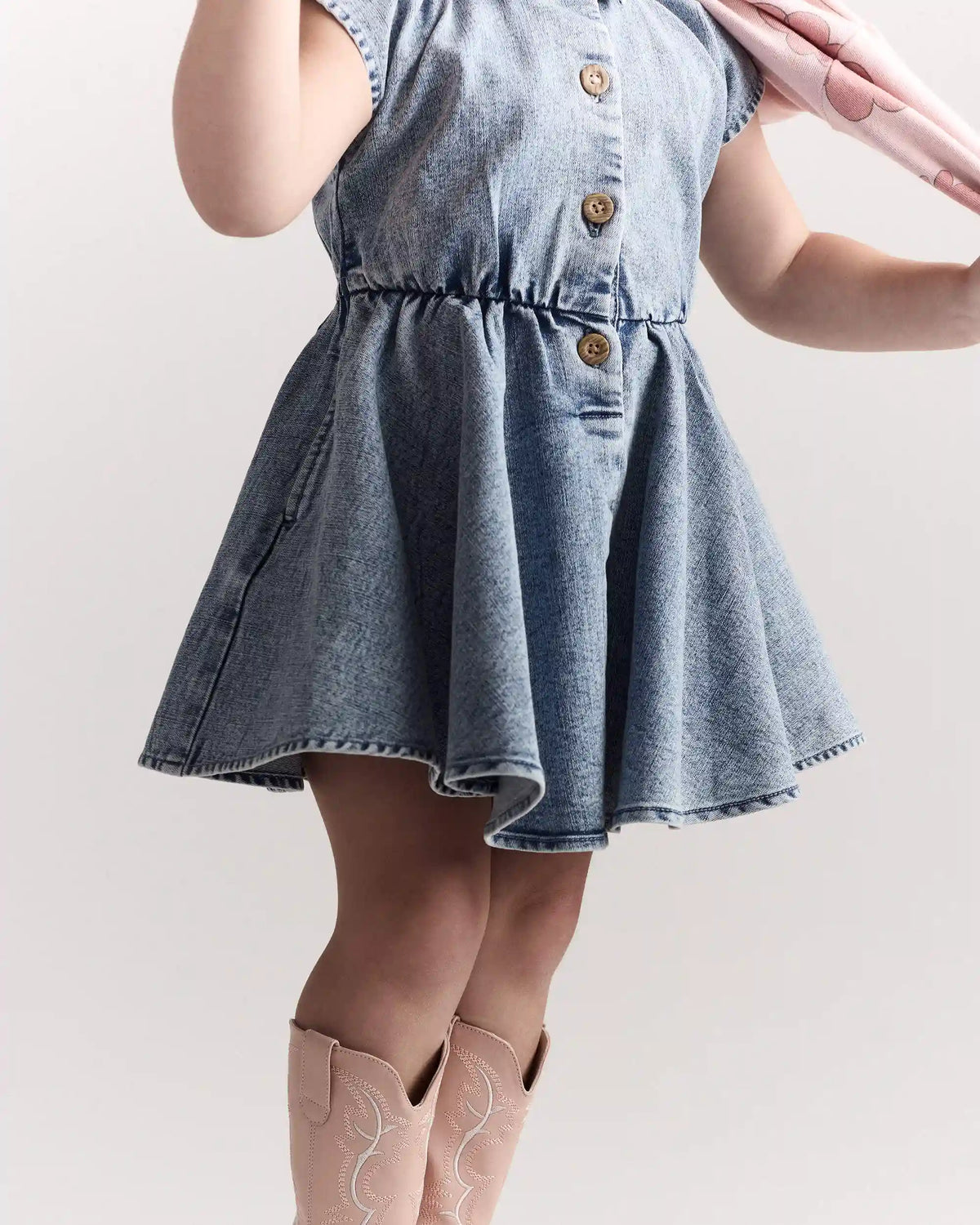 Toddler Girl Avenue Twirl™ Denim Dress in Avenue Wash - Blue