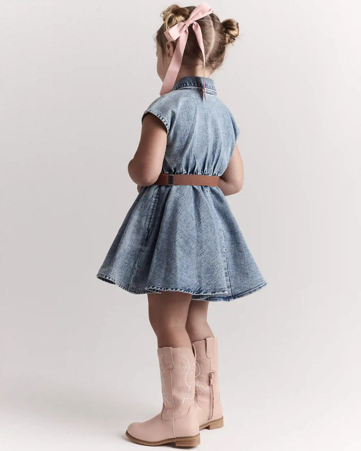 Toddler Girl Avenue Twirl™ Denim Dress in Avenue Wash - Blue