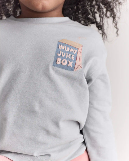 Toddler 'Hold My Juice Box' Long-Sleeve Relaxed Graphic Tee - Light Blue
