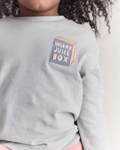 Toddler 'Hold My Juice Box' Long-Sleeve Relaxed Graphic Tee - Light Blue