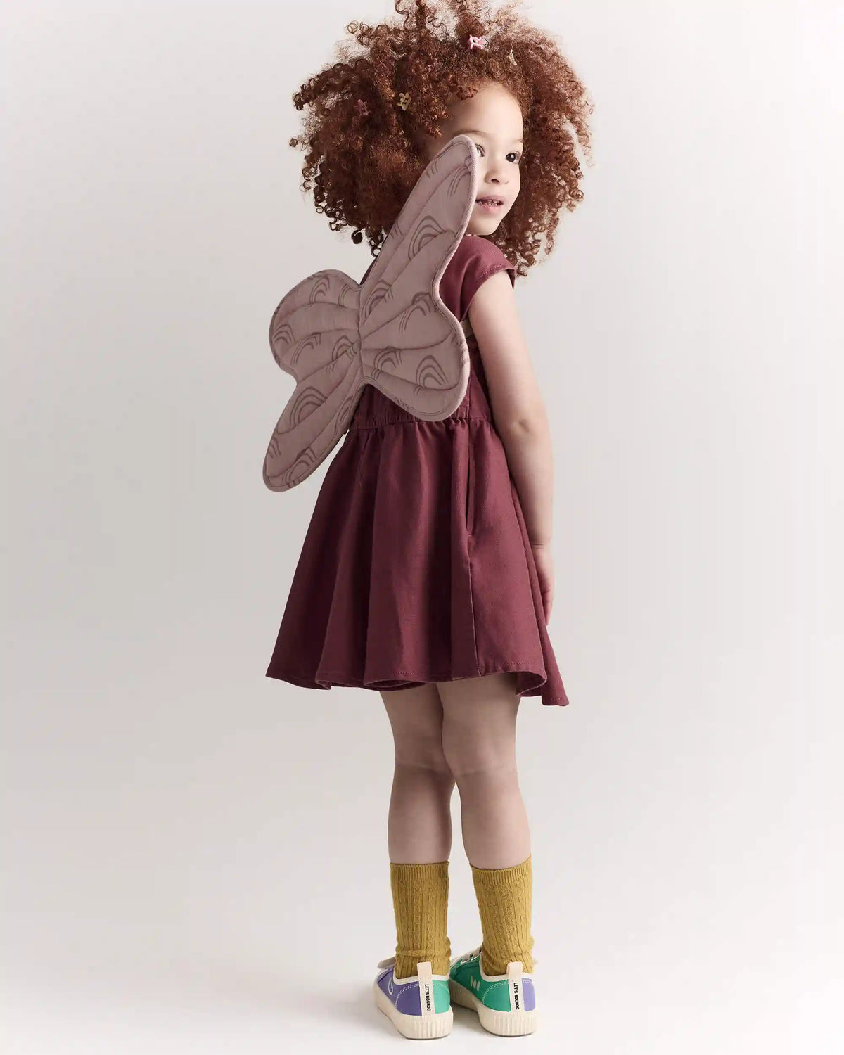 Toddler Girl Rainbow Dress Up Wings - Light Pink