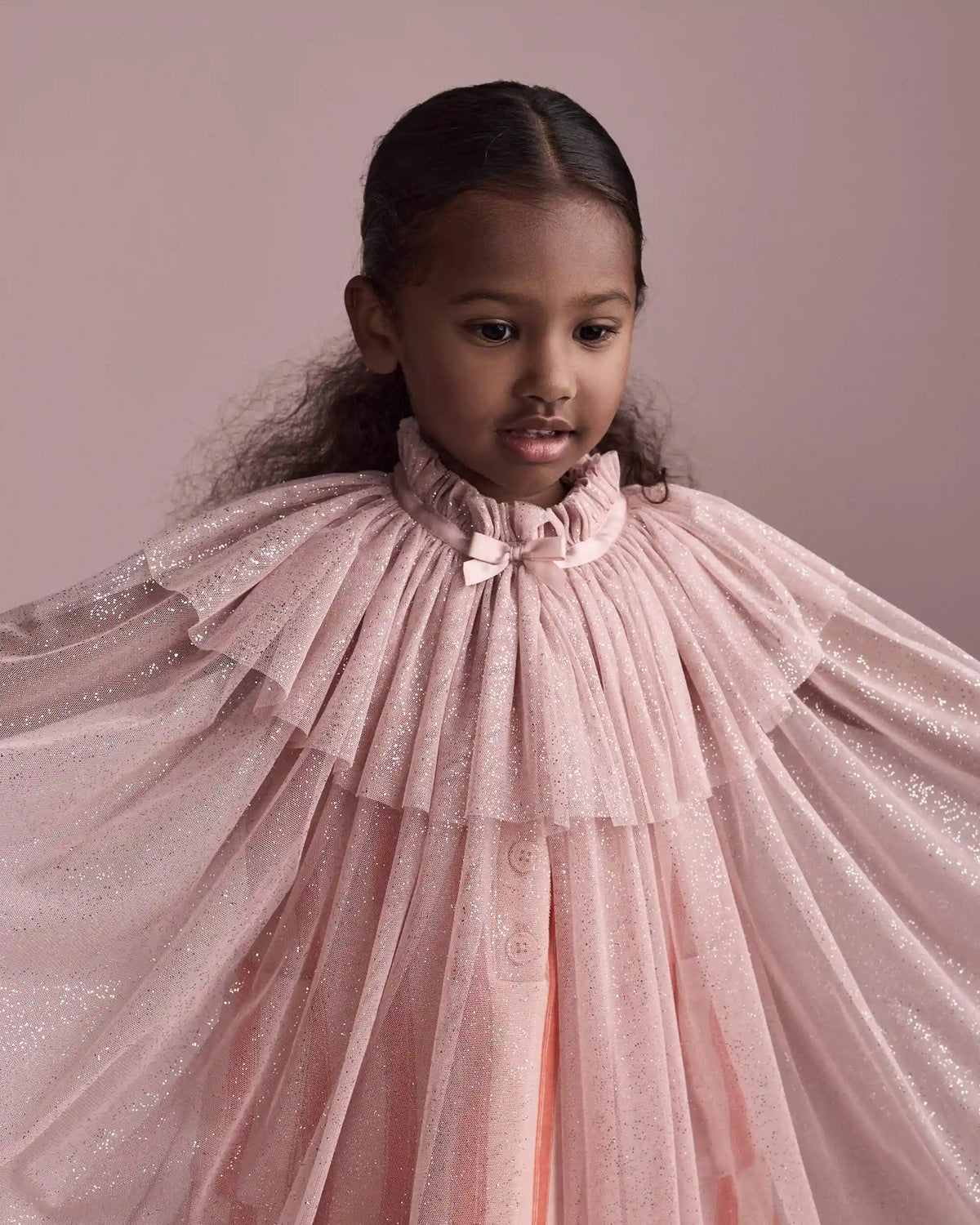 Toddler Girl Confetti Dress Up Cape - Light Pink