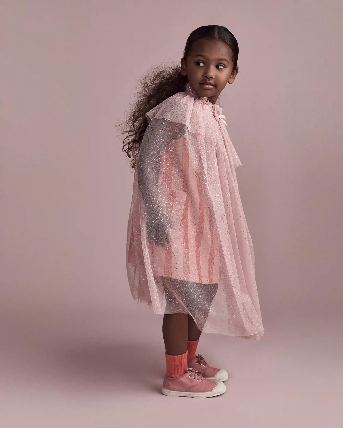 Toddler Girl Confetti Dress Up Cape - Light Pink