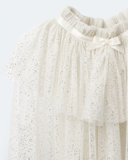 Toddler Girl Confetti Dress Up Cape - Cream/Gold