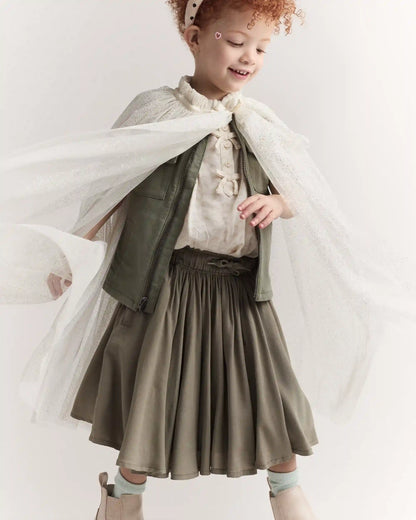 Toddler Girl Confetti Dress Up Cape - Cream/Gold