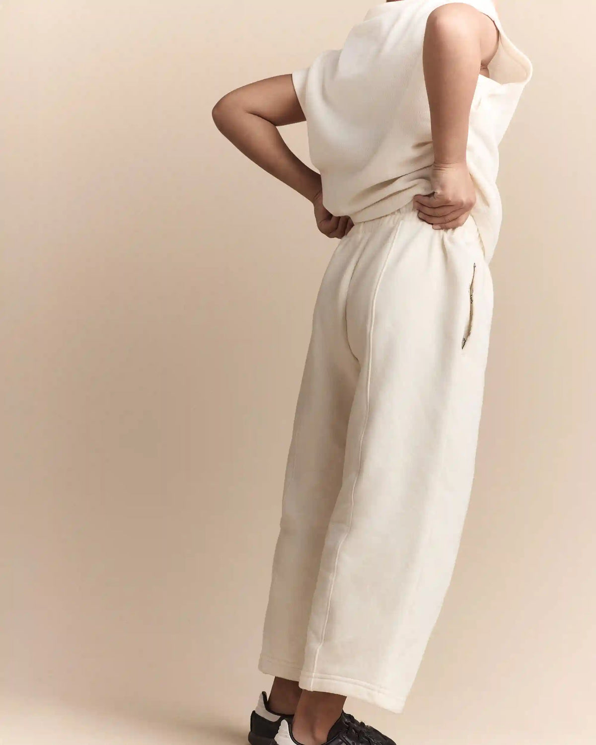 Toddler Girl Linda Wide Leg Pant - Cream