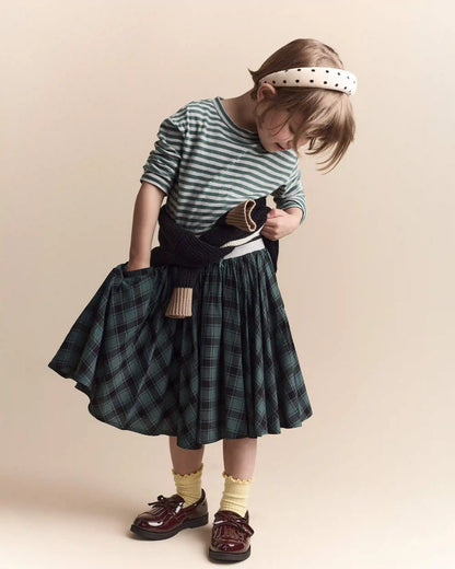 Toddler Girl Avenue Twirl™ Midi Skirt in Plaid - Green/Black
