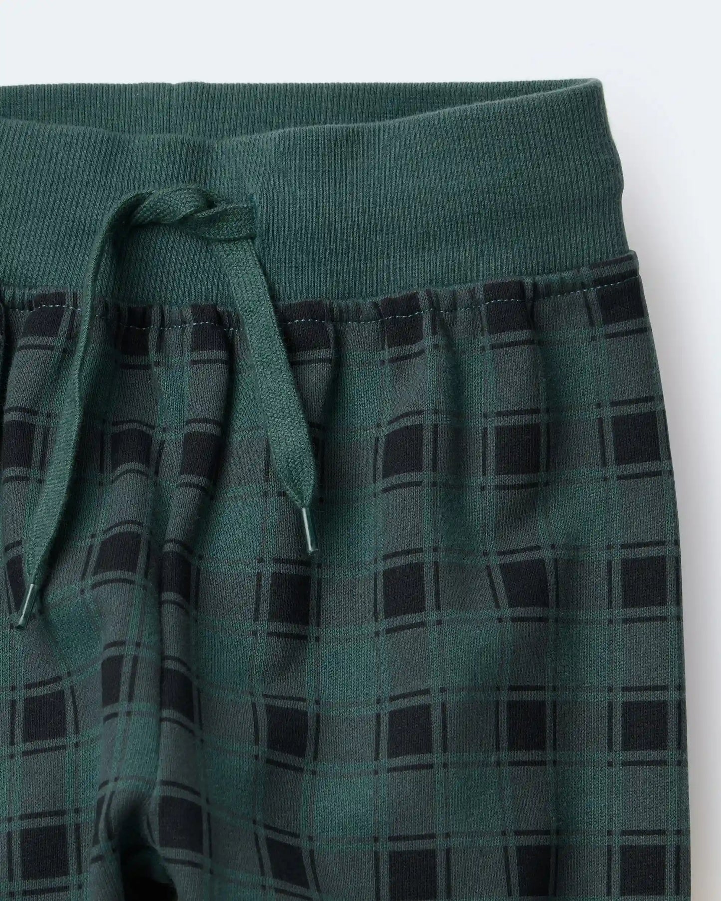 Toddler No-Seam Jogger Pant in Plaid - Green/Black