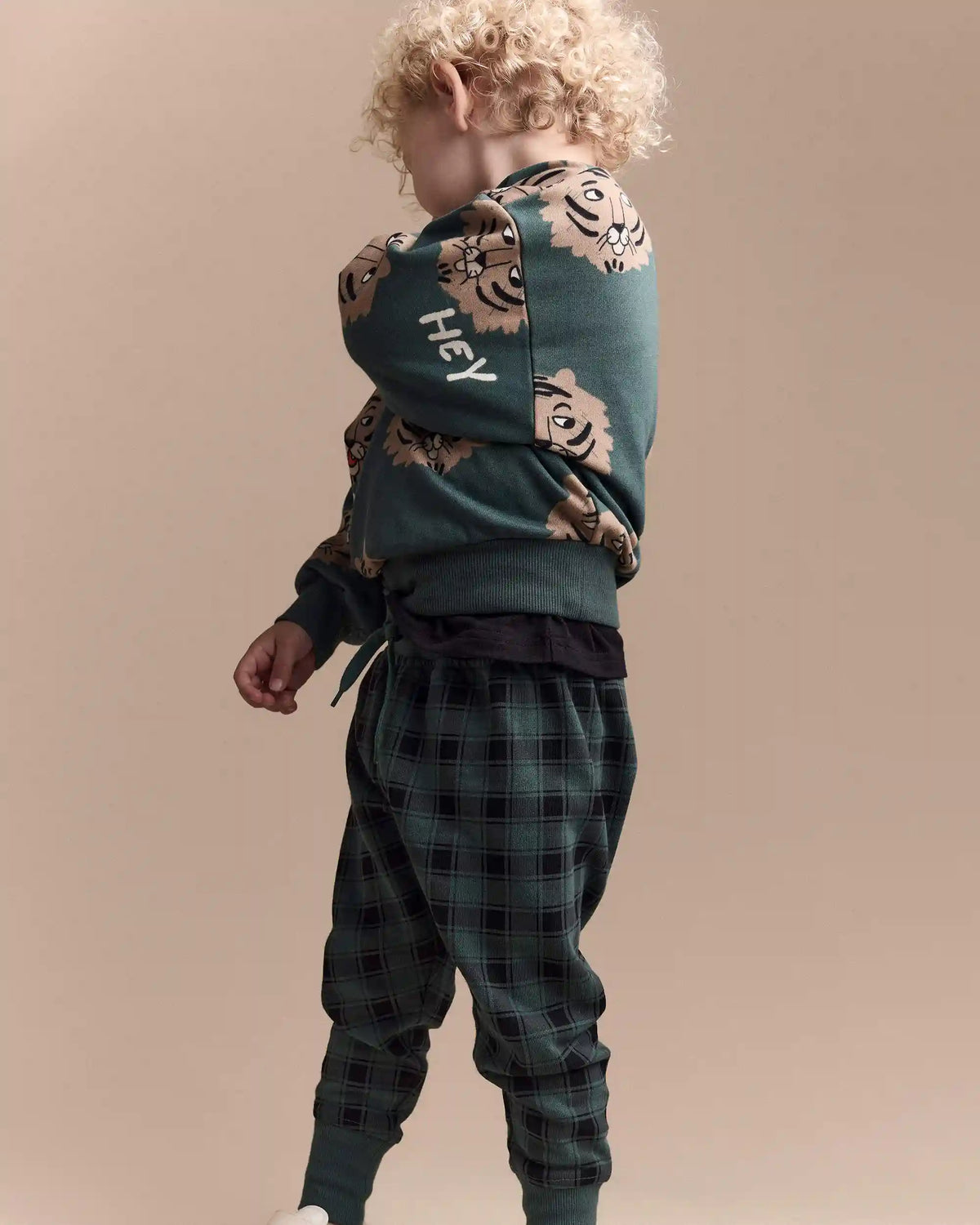 Toddler No-Seam Jogger Pant in Plaid - Green/Black