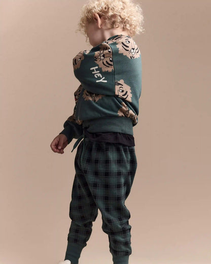 Toddler No-Seam Jogger Pant in Plaid - Green/Black