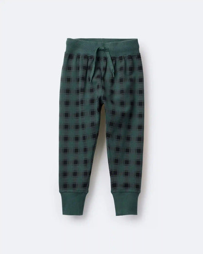 Toddler No-Seam Jogger Pant in Plaid - Green/Black