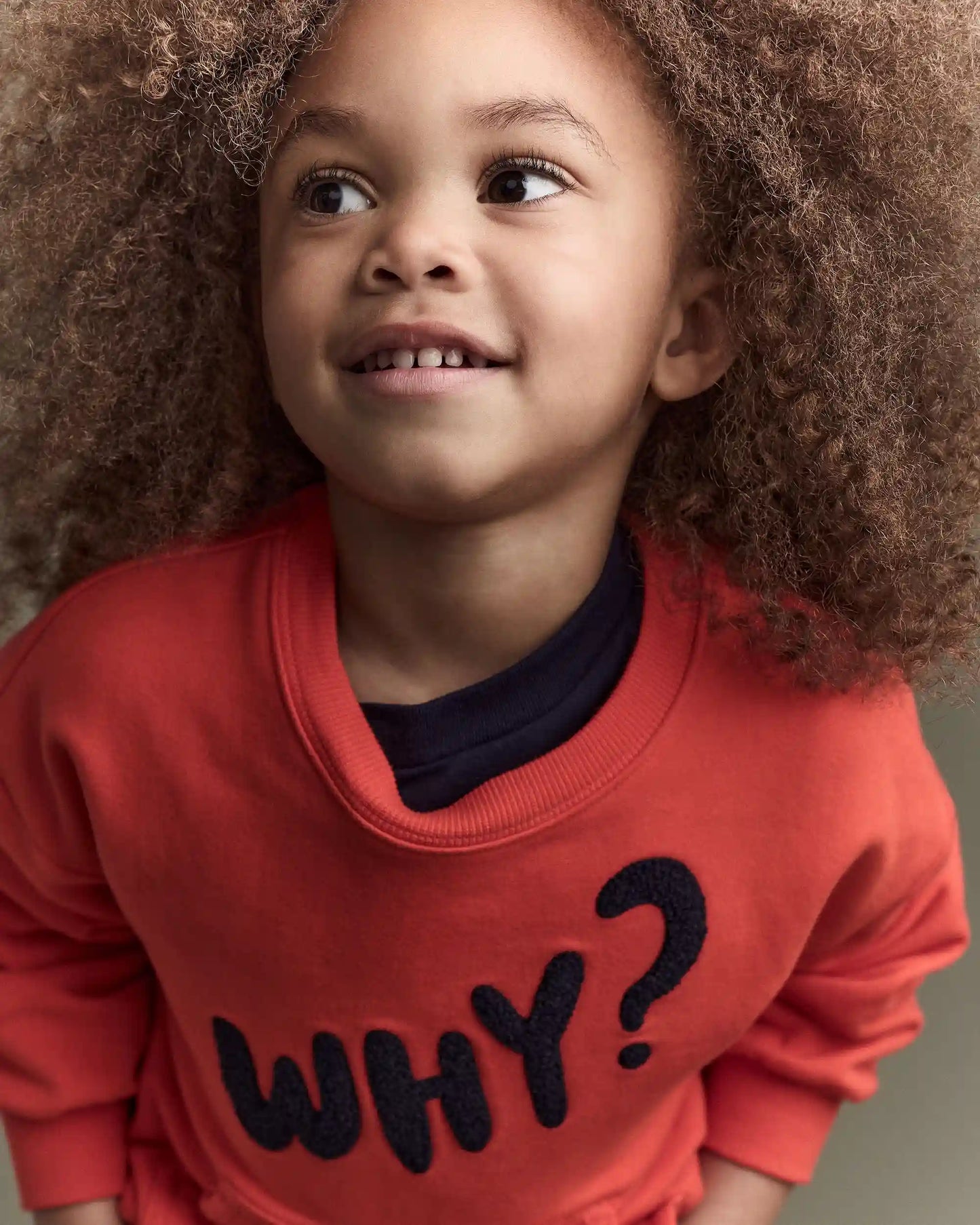 Toddler 'Why?' Graphic Pullover Sweatshirt - Orange
