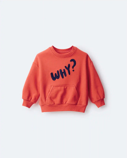 Toddler 'Why?' Graphic Pullover Sweatshirt - Orange