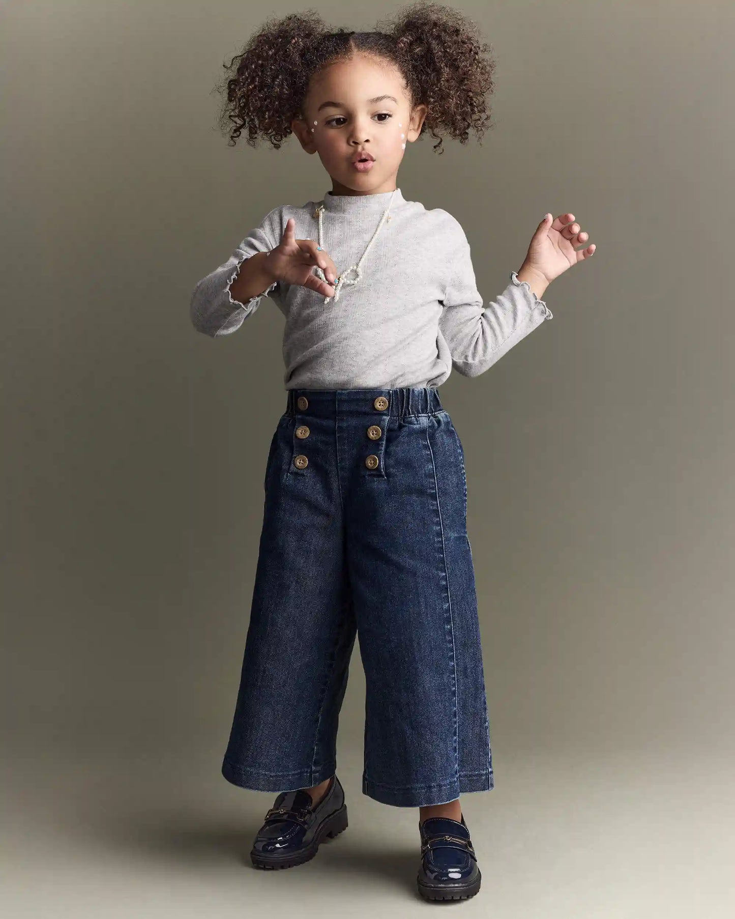 Toddler Girl Mock Neck Long-Sleeve Top - Heather Grey