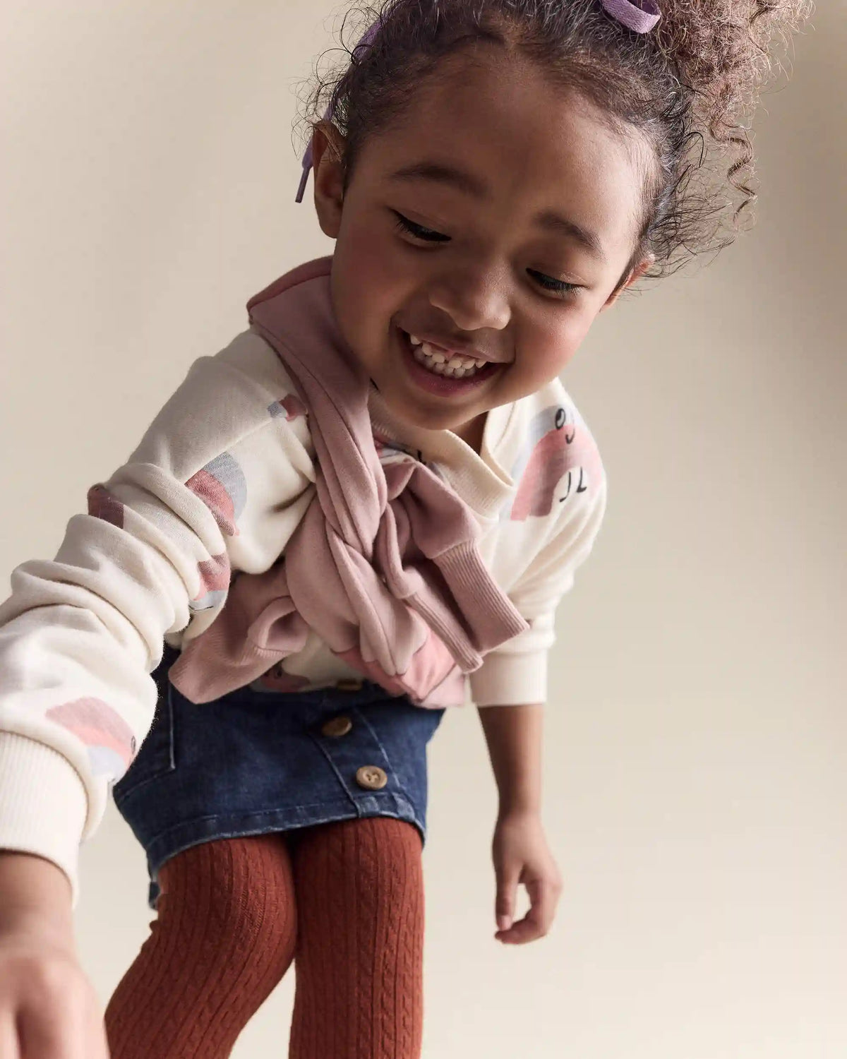Toddler Girl Denim Skirt with Otter Pockets - Blue