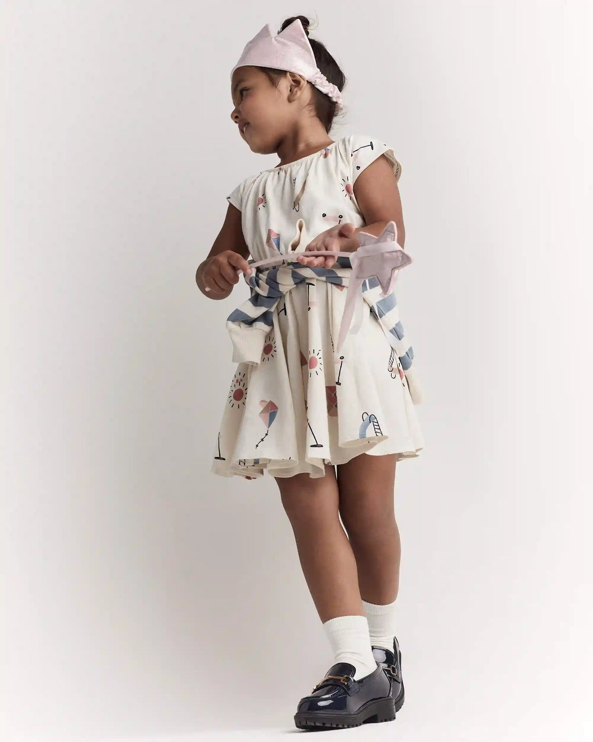 Toddler Girl Avenue Twirl™ Dress in Park Day Print - Cream