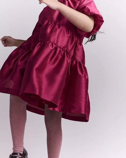 Toddler Girl Puff-Sleeve Tiered Party Dress - Pink