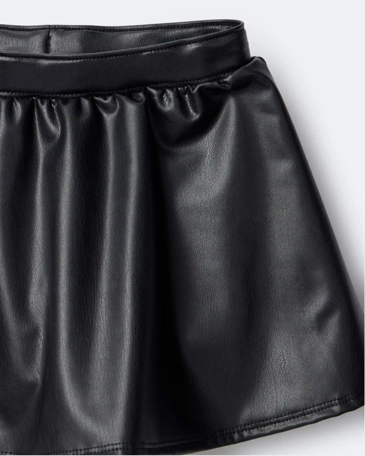 Toddler Girl Reagan Skort in Faux Leather - Black
