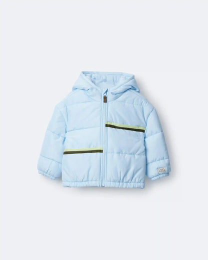 Toddler Boy Zip-Up Hooded Puffer - Light Blue