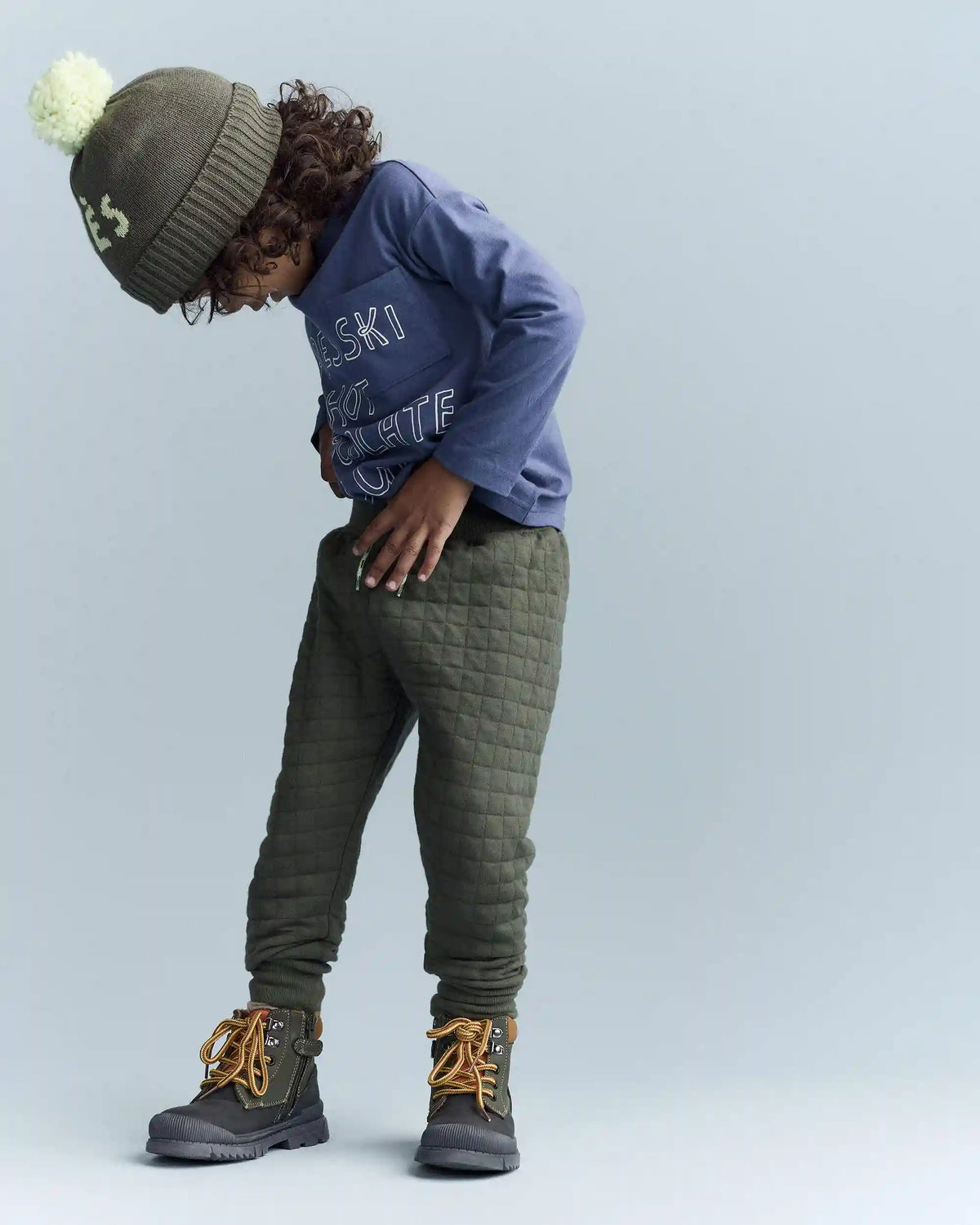 Toddler Hot Cocoa Club' Long-Sleeve Pocket Relaxed Graphic Tee - Dark Blue